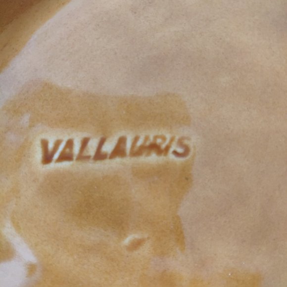 Vallauris Plate Platter with Scroll Handle, VTG Made in France MCM Ceramic 11" - Picture 8 of 13